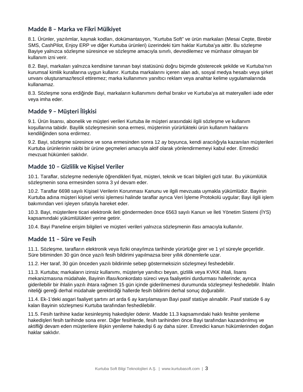 Bayilik sözleşmesi - 3