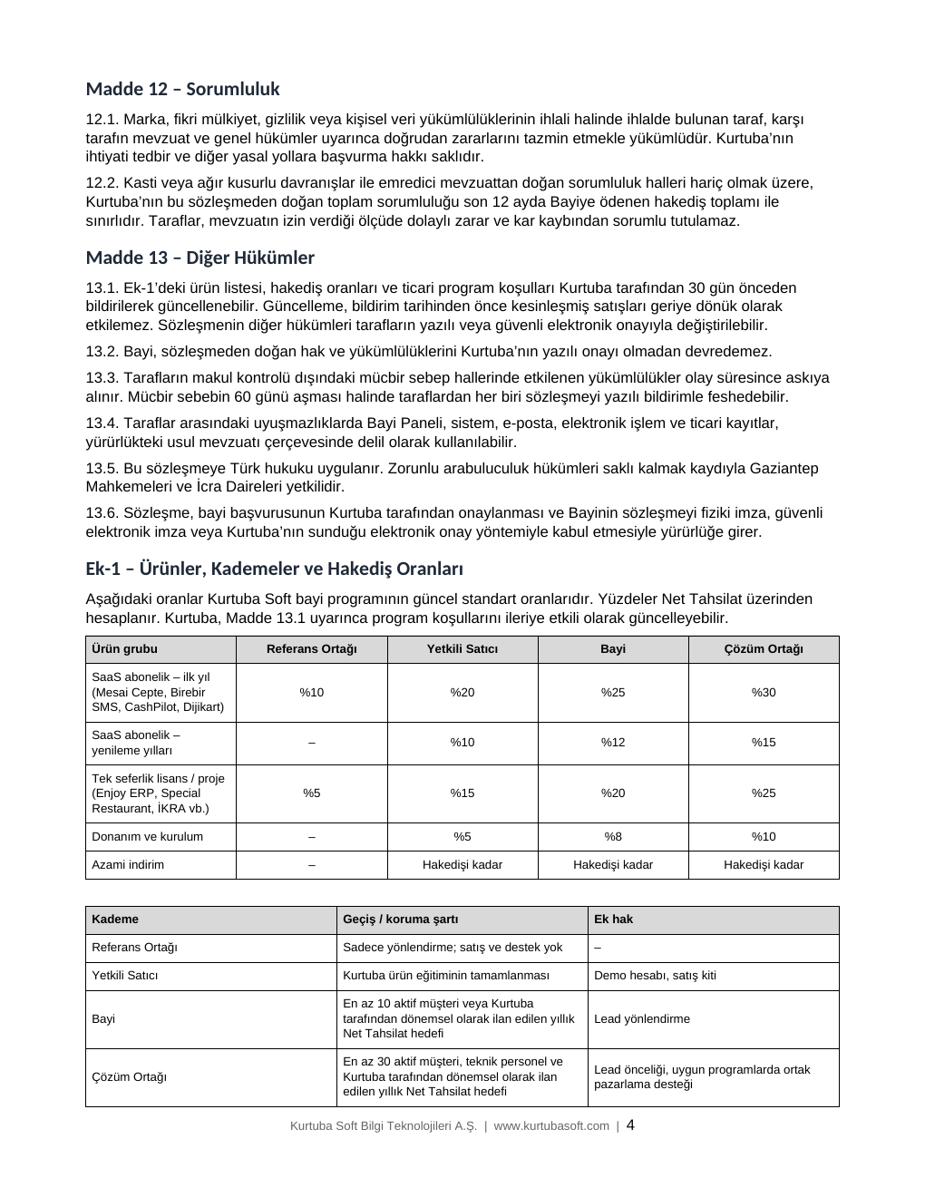 Bayilik sözleşmesi - 4